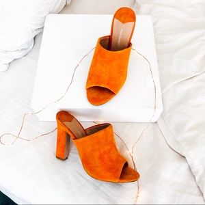 Tony Bianco Allegra Heeled Mules in Orange